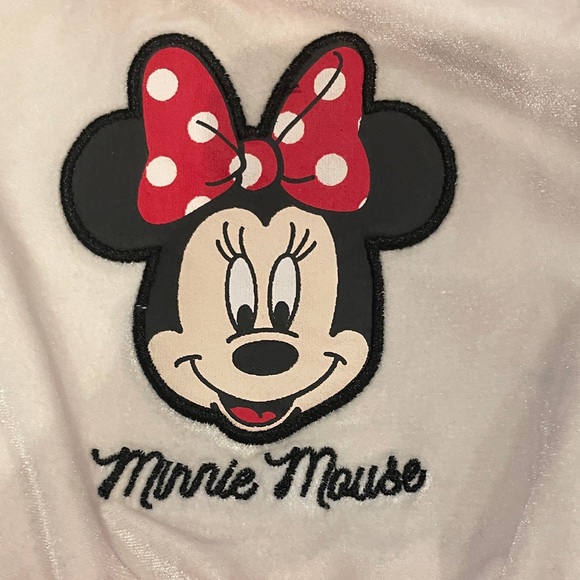 Disney Baby Minnie Mouse Red & White Velvet Long-Sleeve Dress - Picture 3 of 6